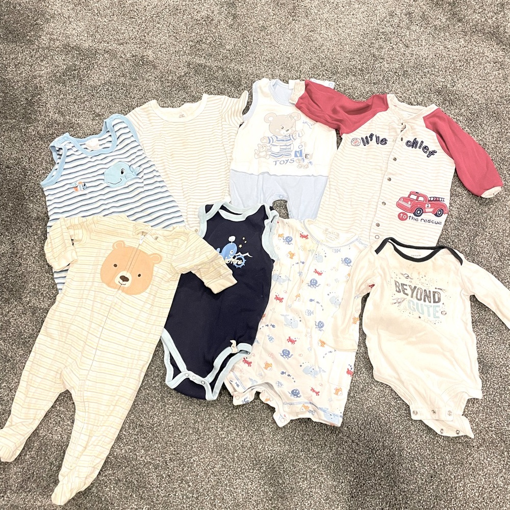 Baby boy onsies bundle 3-6 months (8 items)